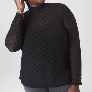 Lane Bryant Black Sheer Blouse